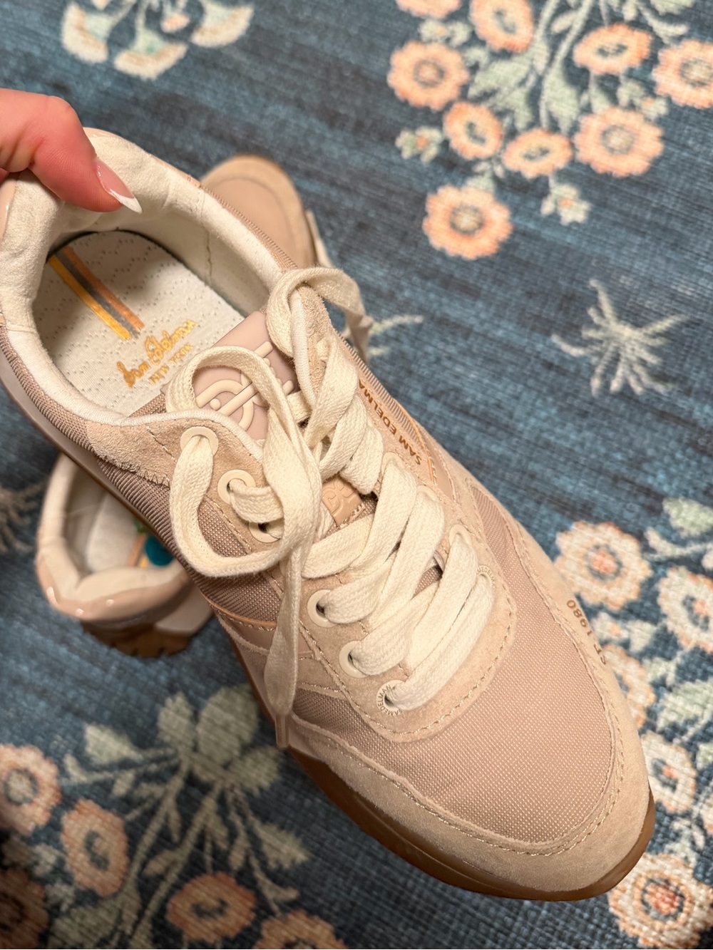 Sam Edelman Layla sneaker in luxe beige sz 7.5 women’s - Picture 4 of 8